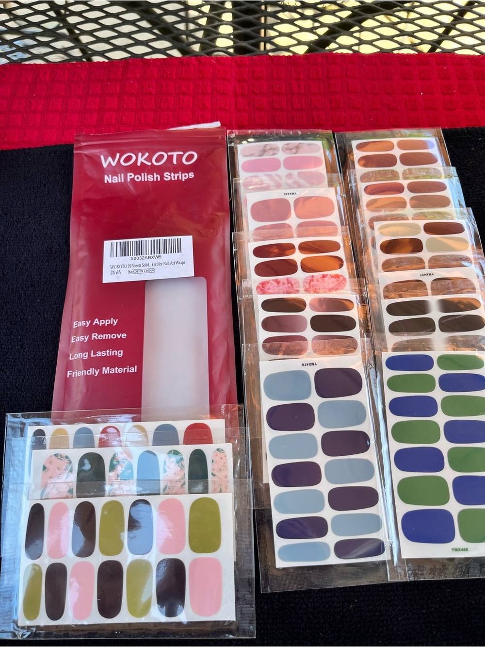 Multicolor Nail Polish Strips – Assorted Pink, Green, Blue & Neutral Shades